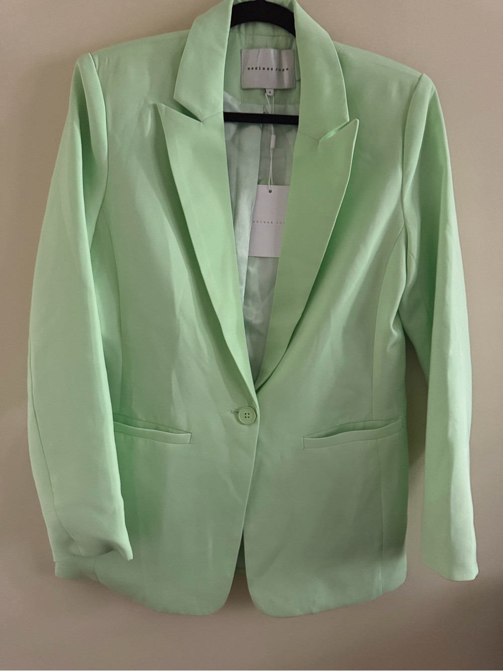 New! Endless Rose Mint Green Single-Button Tailored Blazer